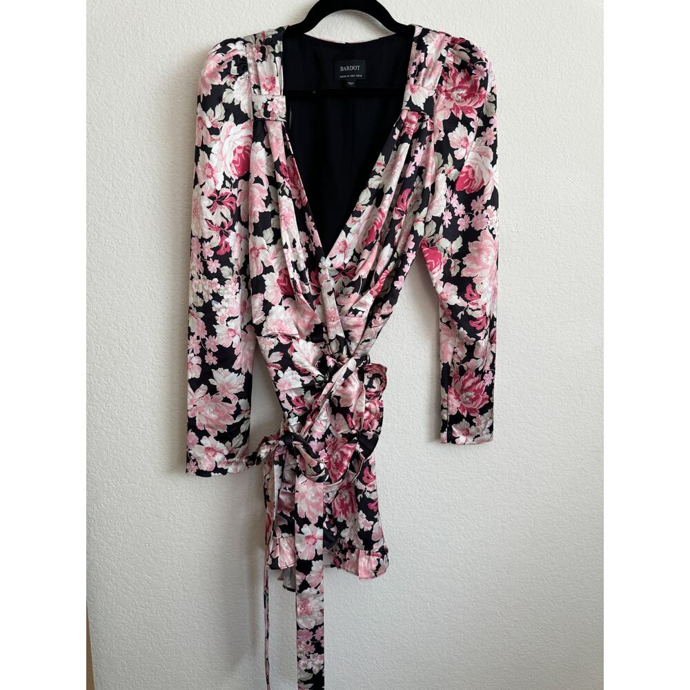 Bardot‎ Pink Floral Wrap Mini Dress - Picture 4 of 10